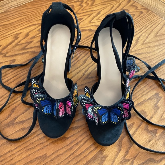 NWOT Rvidbe Scrappy Suede Chunky Butterfly Lace-Up Sandals, Sz 11 (Euro 42) - Picture 4 of 13